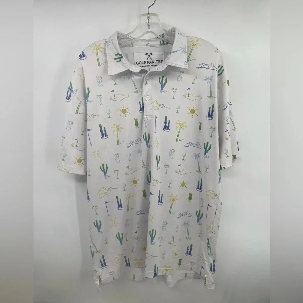 Golf Par-Tee Golf Mens Polo shirt size L Summer Vibes